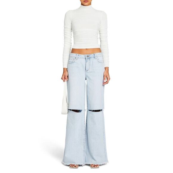 $298! SOLD OUT! SER.O.YA. WRENLEY LOW-RISE JEAN In Skylight SZ 28 NEW - Picture 1 of 7